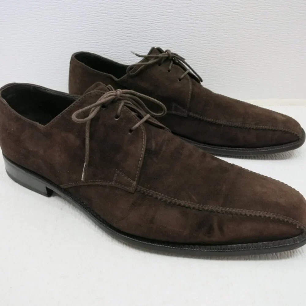 Faconnable Brown Suede Leather Dress Oxfords Fashion Footwear Shoes Sz 9 M